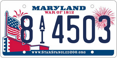 MD license plate 8AI4503