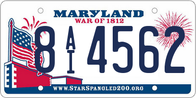 MD license plate 8AI4562