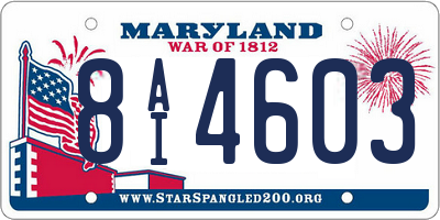 MD license plate 8AI4603