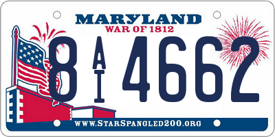 MD license plate 8AI4662