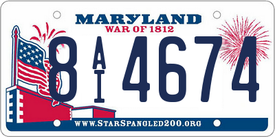 MD license plate 8AI4674