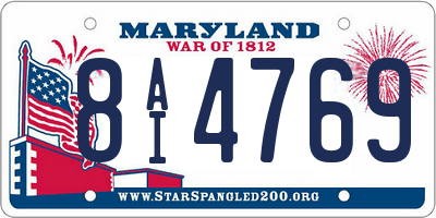 MD license plate 8AI4769