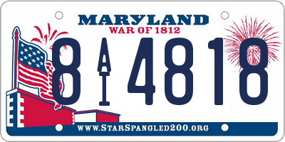 MD license plate 8AI4818
