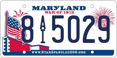 MD license plate 8AI5029