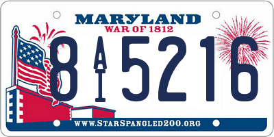 MD license plate 8AI5216