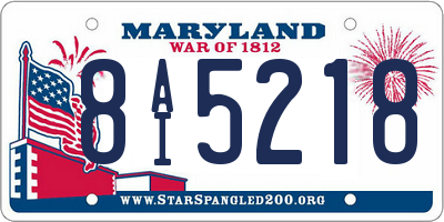 MD license plate 8AI5218