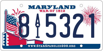 MD license plate 8AI5321
