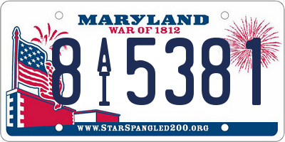 MD license plate 8AI5381