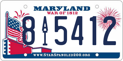 MD license plate 8AI5412