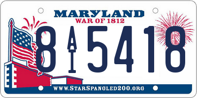 MD license plate 8AI5418