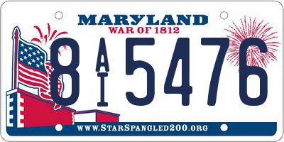 MD license plate 8AI5476
