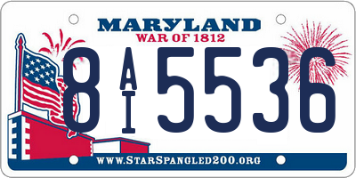 MD license plate 8AI5536