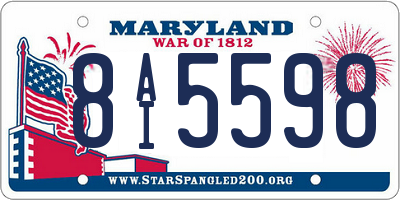 MD license plate 8AI5598