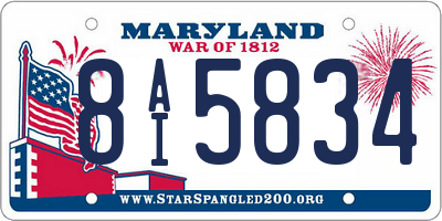 MD license plate 8AI5834
