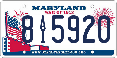 MD license plate 8AI5920