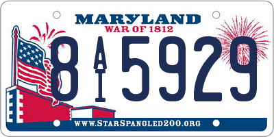 MD license plate 8AI5929