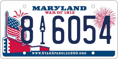 MD license plate 8AI6054