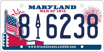 MD license plate 8AI6238