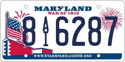 MD license plate 8AI6287