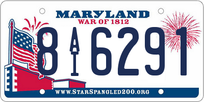 MD license plate 8AI6291