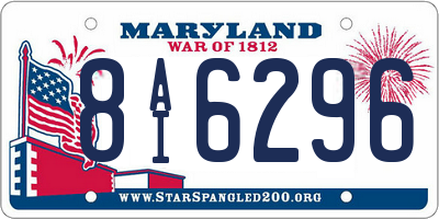 MD license plate 8AI6296