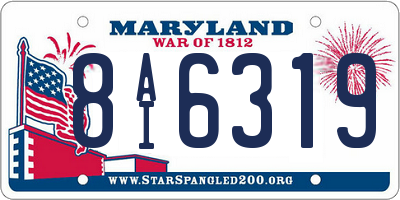 MD license plate 8AI6319
