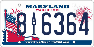 MD license plate 8AI6364
