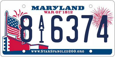 MD license plate 8AI6374