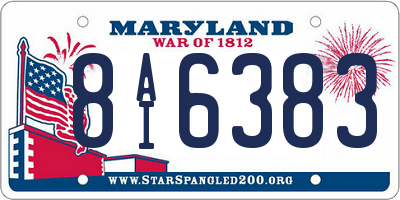 MD license plate 8AI6383