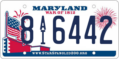 MD license plate 8AI6442