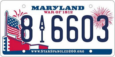 MD license plate 8AI6603