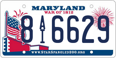 MD license plate 8AI6629