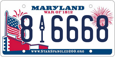 MD license plate 8AI6668