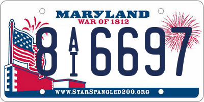 MD license plate 8AI6697