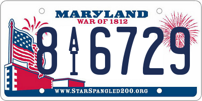 MD license plate 8AI6729