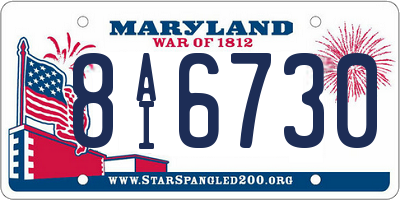 MD license plate 8AI6730