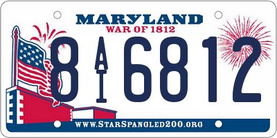 MD license plate 8AI6812