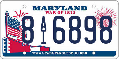 MD license plate 8AI6898