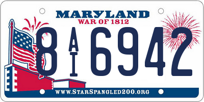 MD license plate 8AI6942