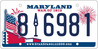 MD license plate 8AI6981