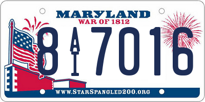 MD license plate 8AI7016