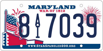 MD license plate 8AI7039