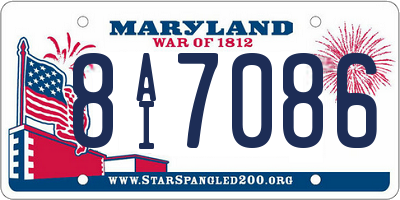 MD license plate 8AI7086