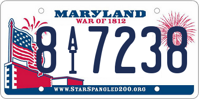 MD license plate 8AI7238