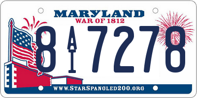 MD license plate 8AI7278