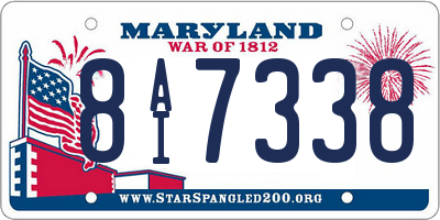 MD license plate 8AI7338