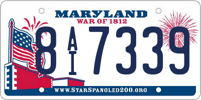 MD license plate 8AI7339