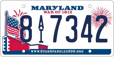 MD license plate 8AI7342