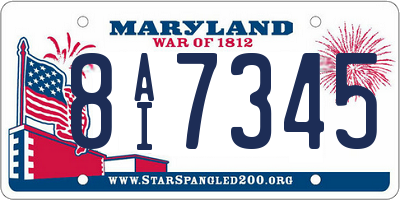 MD license plate 8AI7345