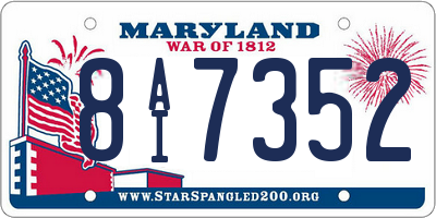 MD license plate 8AI7352